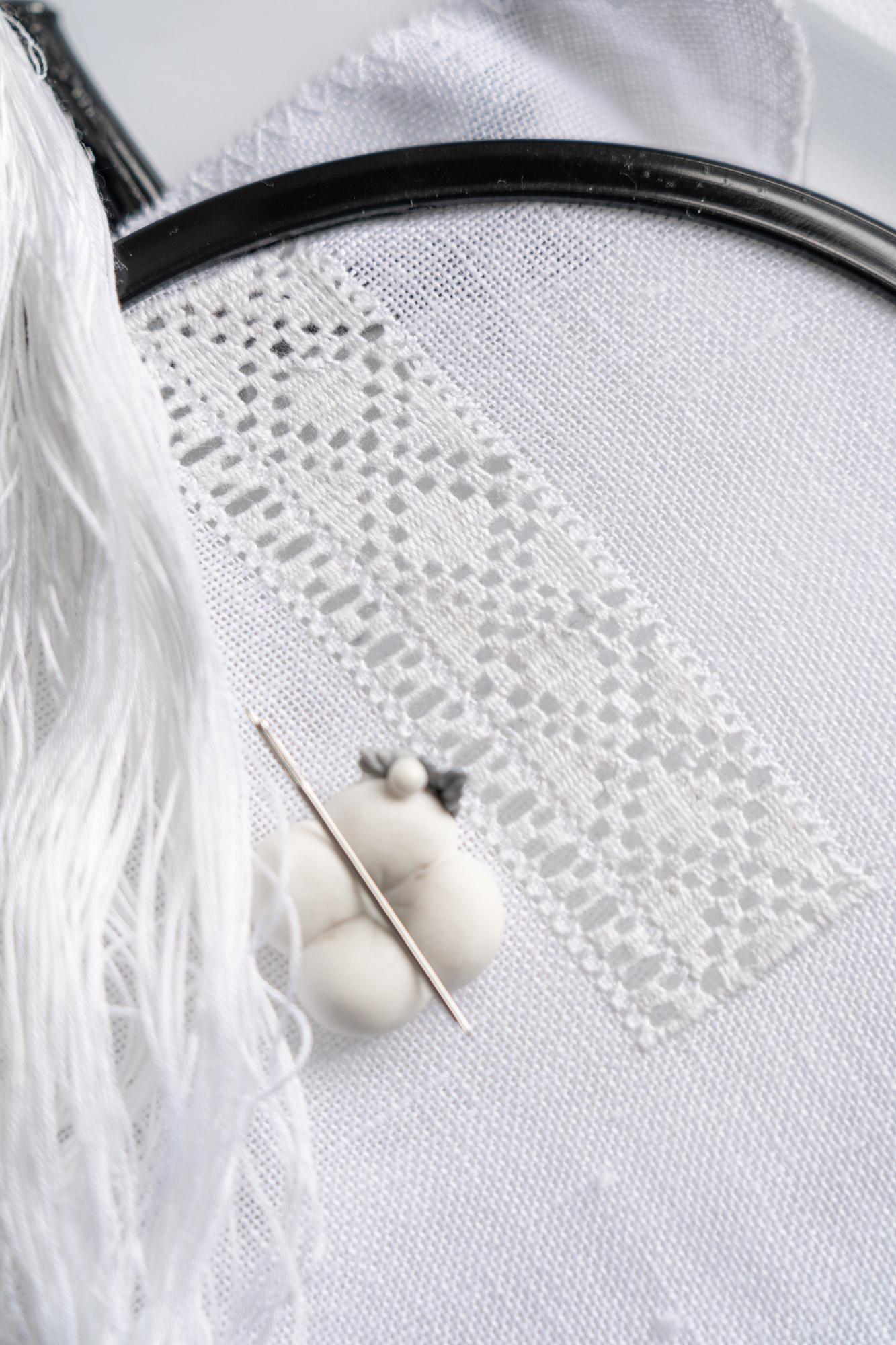 close-up of luxury embroidered textile